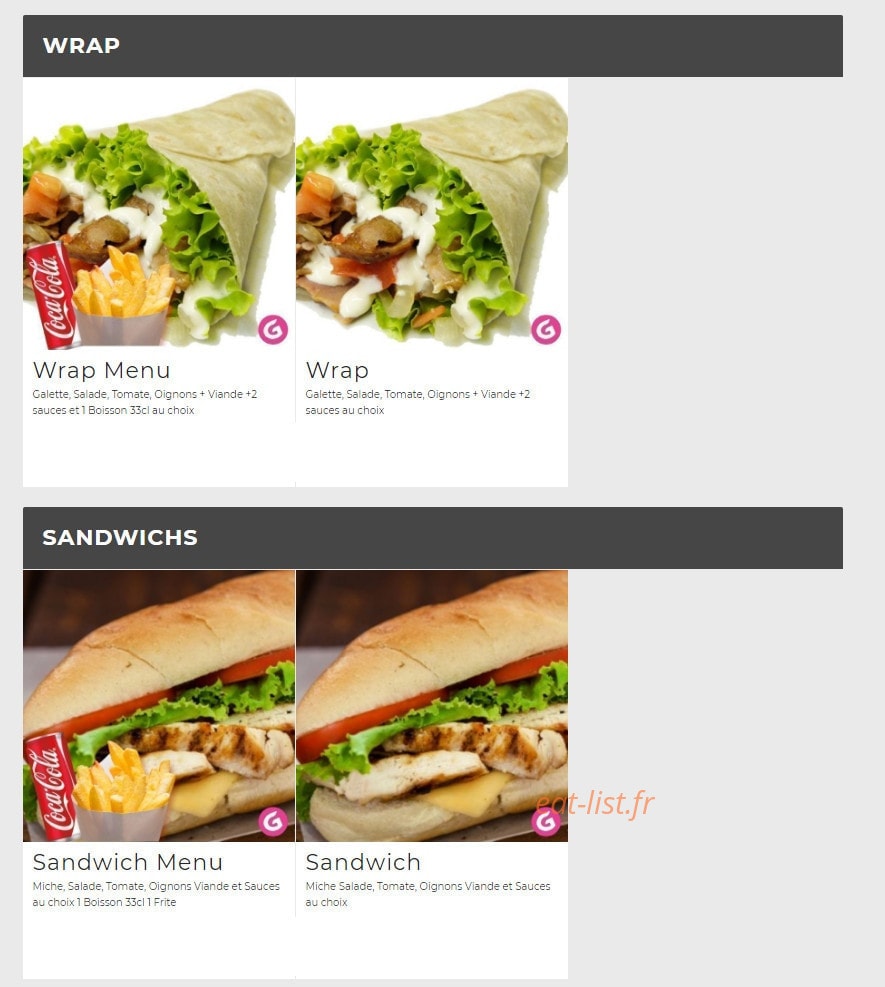 AyaSofya Kebab — carte page 2
