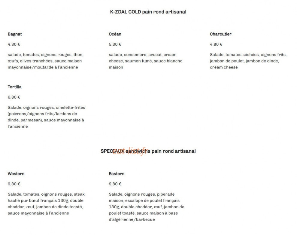 Breakfast Lunch & Dinner — carte page 3