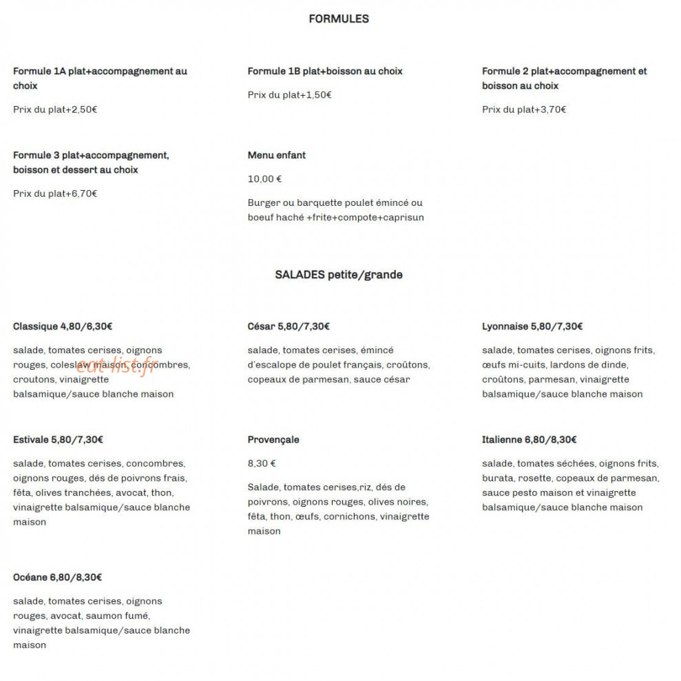 Breakfast Lunch & Dinner — carte page 1