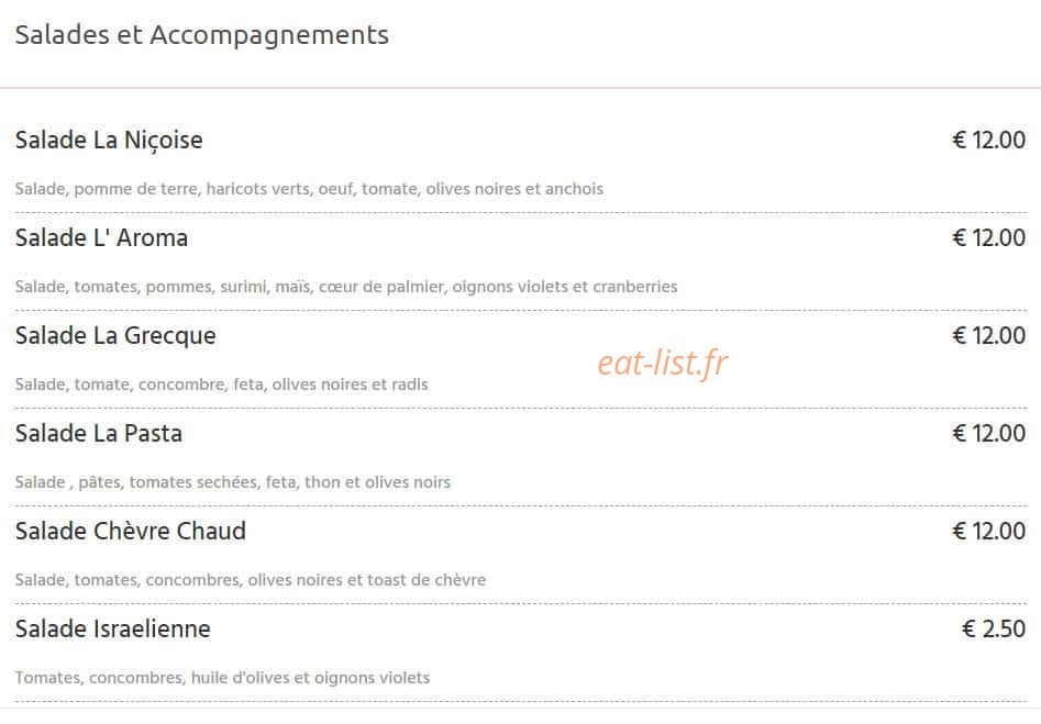 Cafe aroma — carte page 2