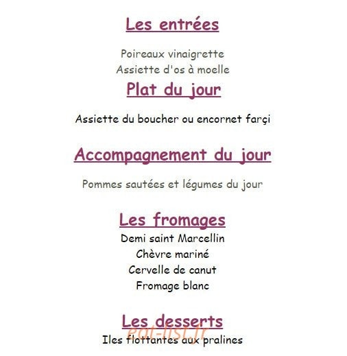 Café Lobut — carte page 1