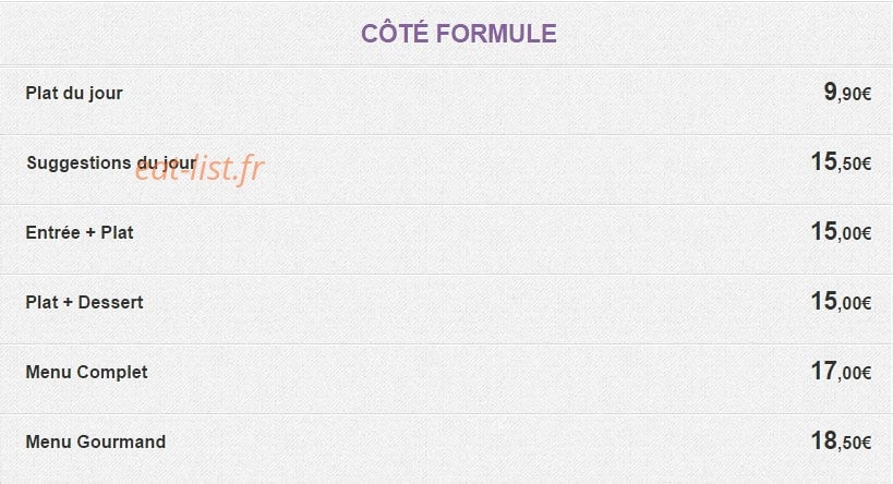 Chez Maguy — carte page 1