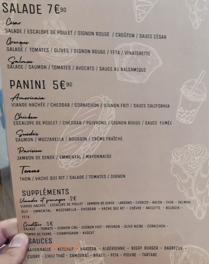 Crêpe kitchen — carte page 2