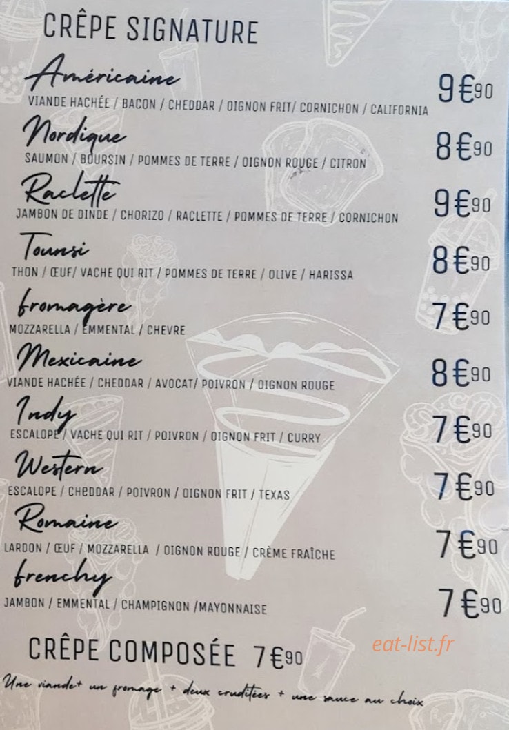 Crêpe kitchen — carte page 1