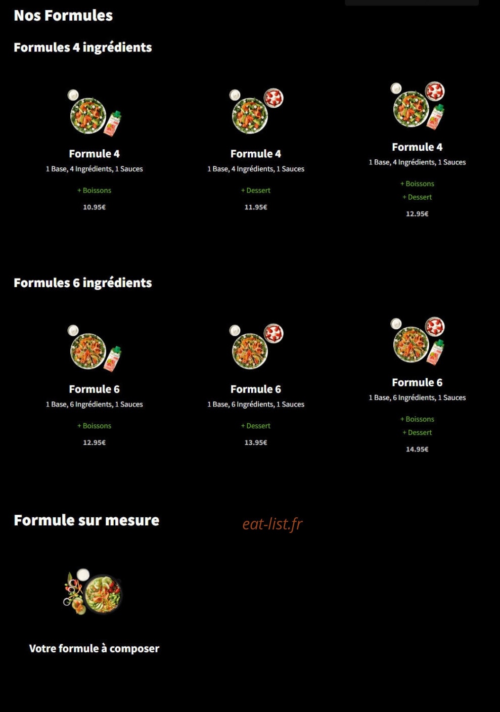 Eat Salad — carte page 1