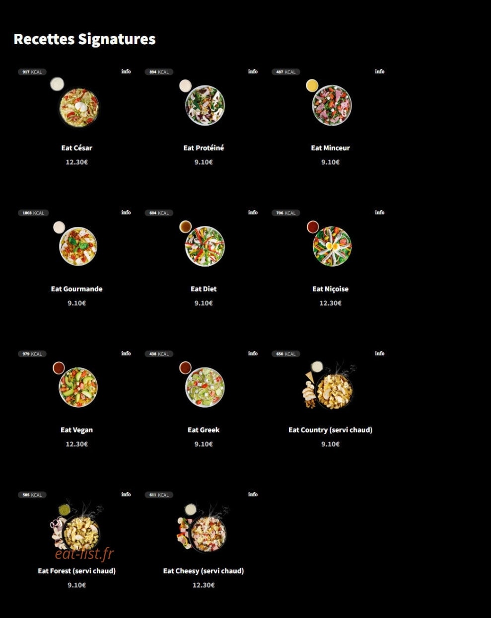 Eat Salad — carte page 12