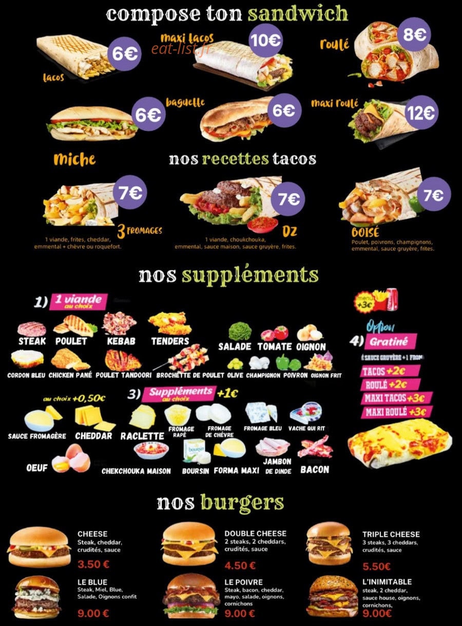 Factorys foods — carte page 3