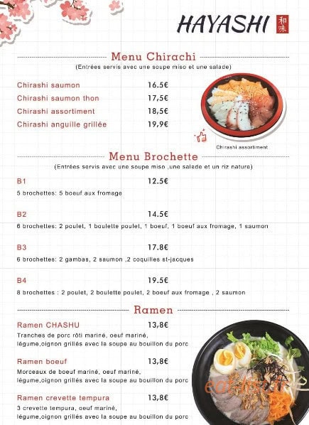Hayashi — carte page 7