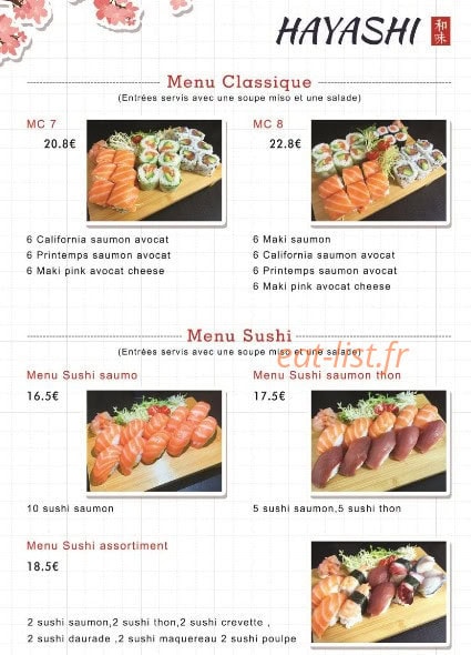 Hayashi — carte page 8