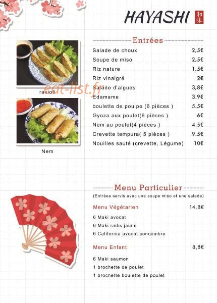 Hayashi — carte page 2