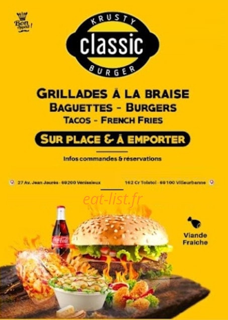 Krusty Classic burger — carte page 1