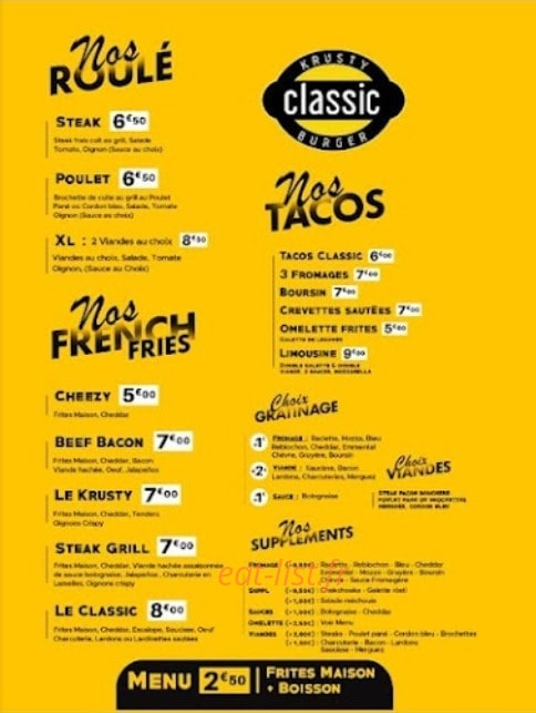 Krusty Classic burger — carte page 3