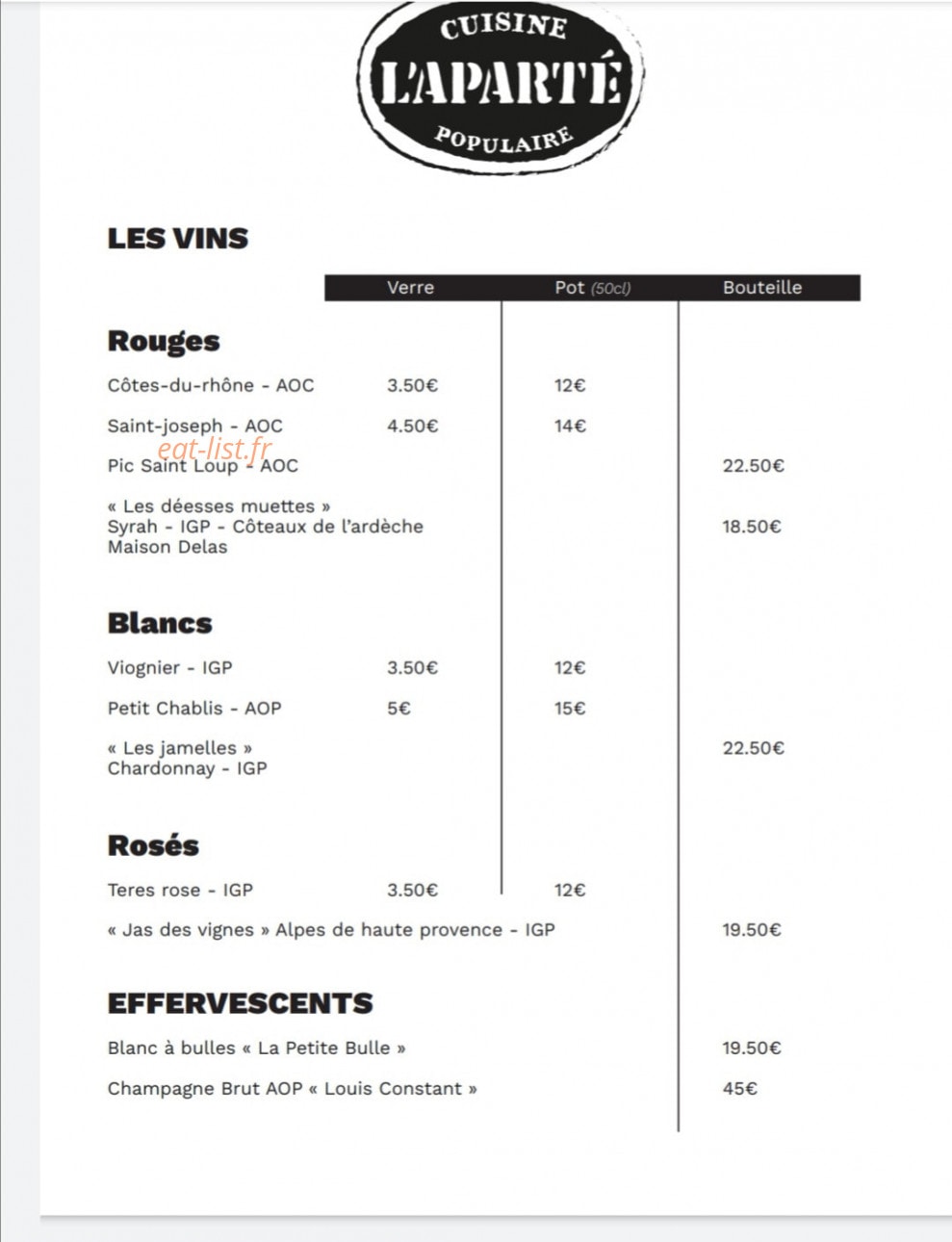 L'Aparté — carte page 4