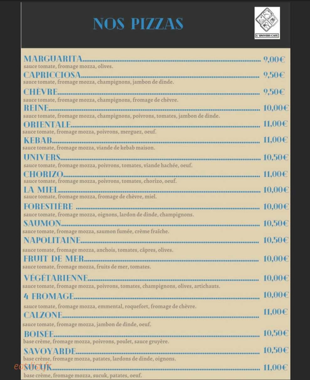 L'Univers Café — carte page 5