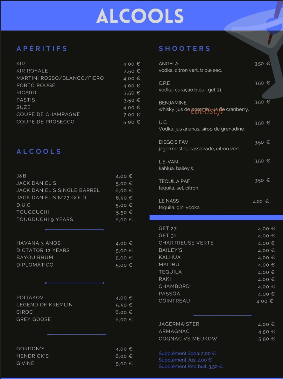 L'Univers Café — carte page 12