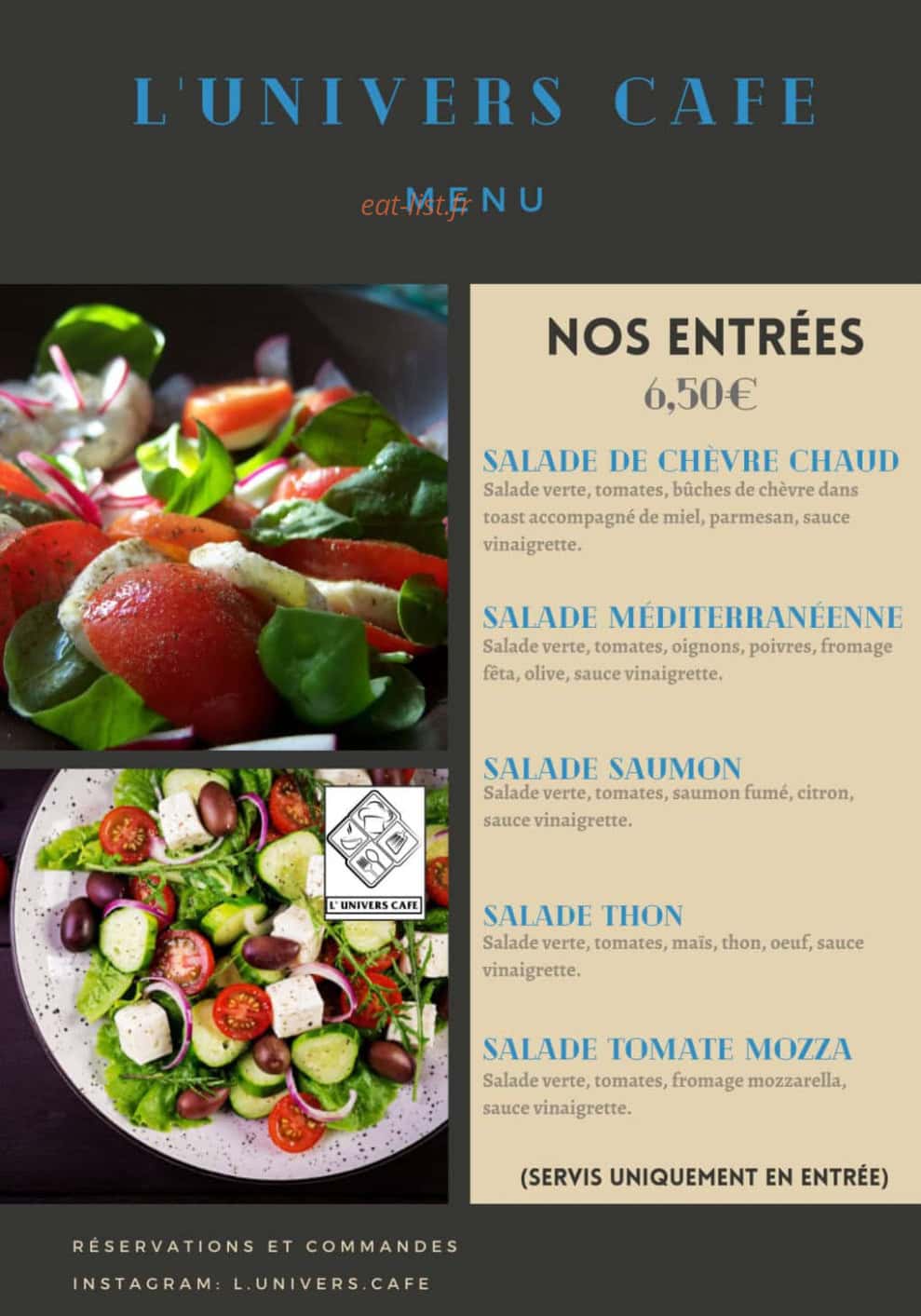 L'Univers Café — carte page 1