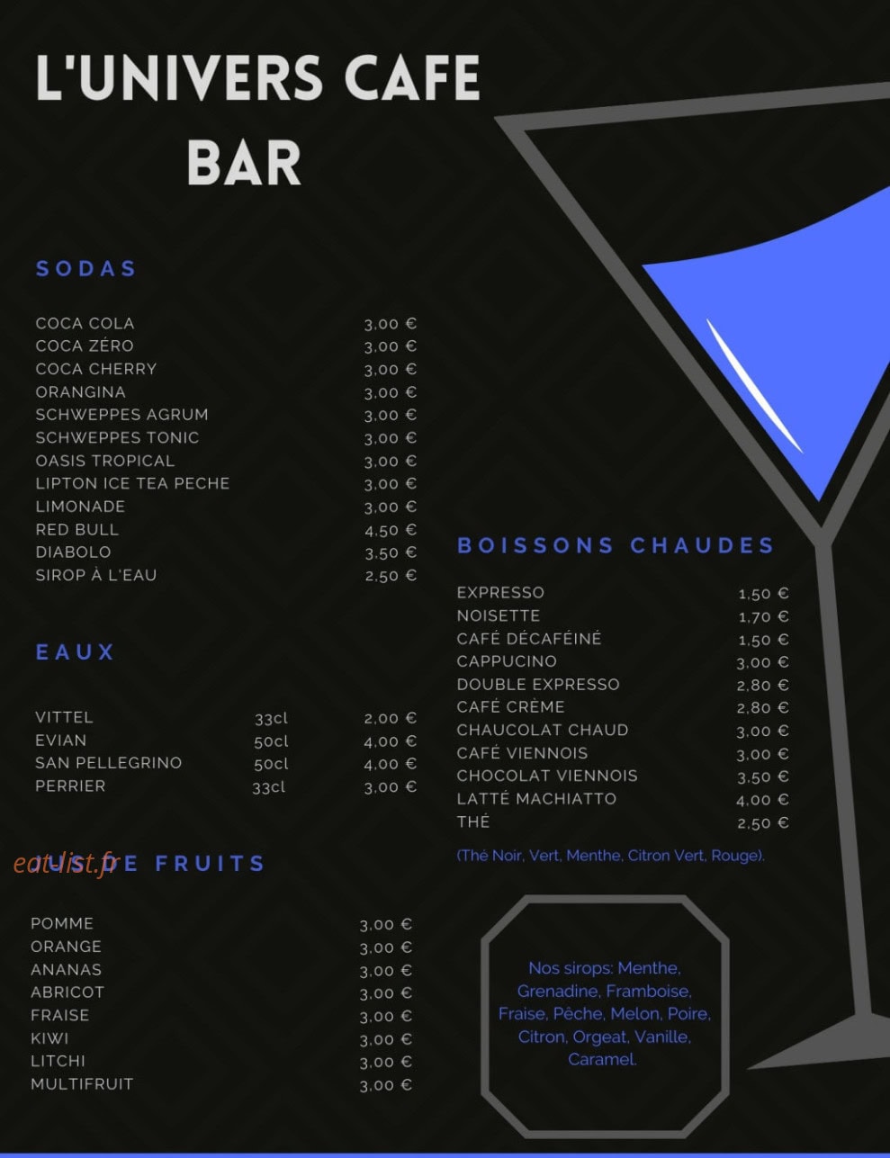 L'Univers Café — carte page 9