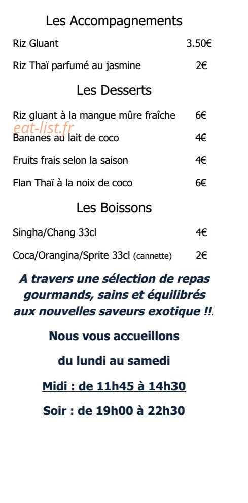 La Maison Thai — carte page 4