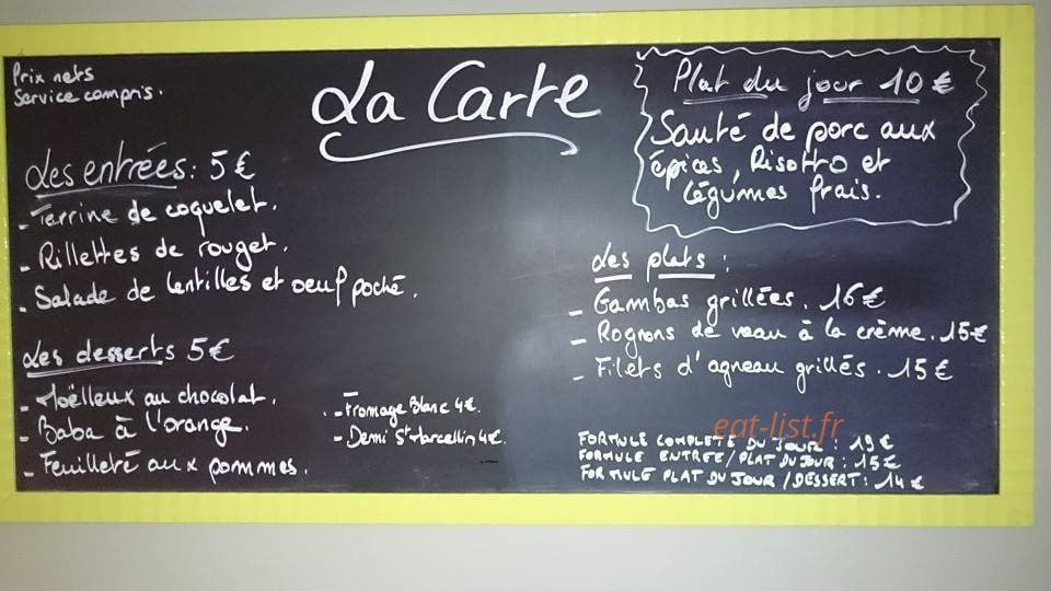 Le Bistrot d' Alexis — carte page 1