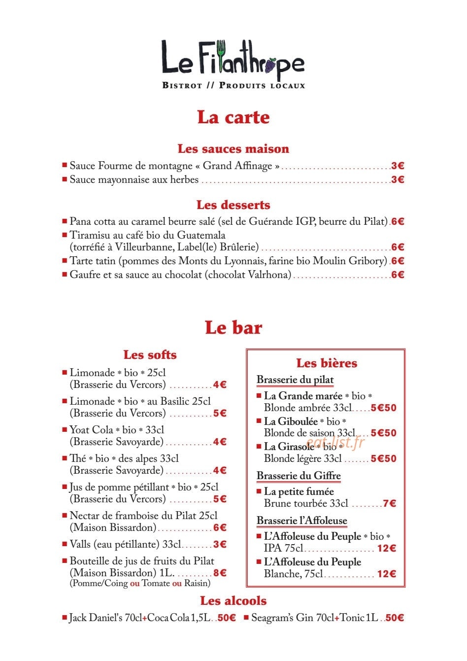 Le Filanthrope — carte page 4