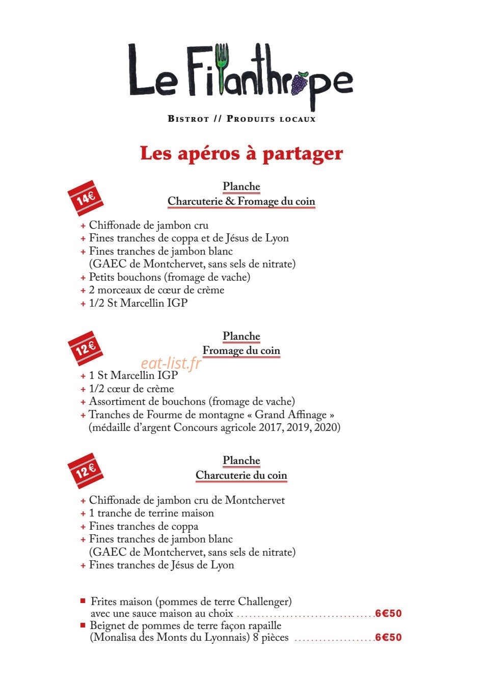 Le Filanthrope — carte page 2