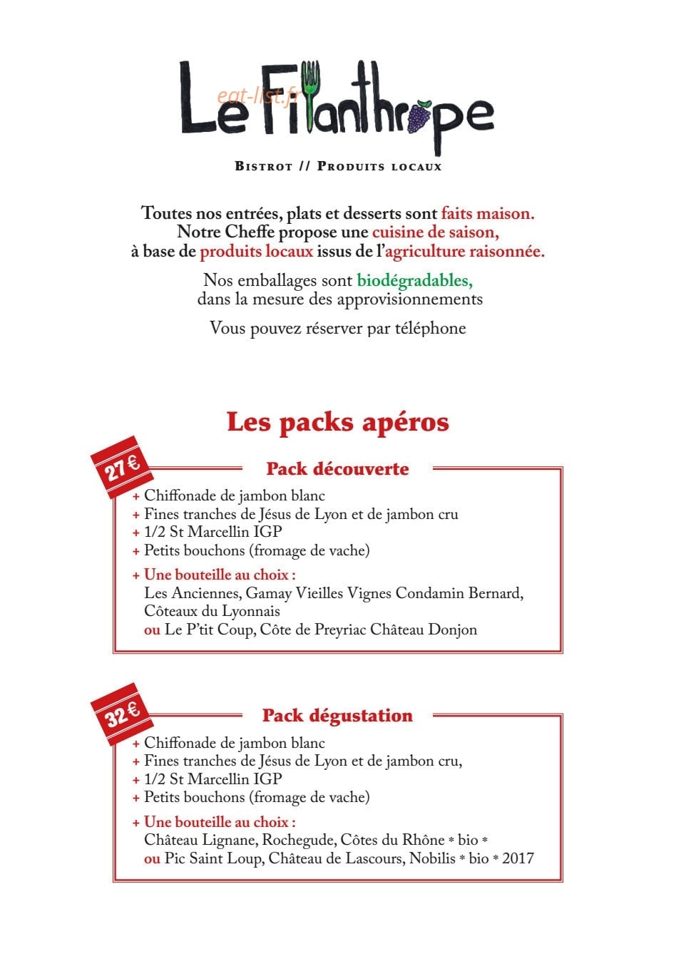 Le Filanthrope — carte page 1
