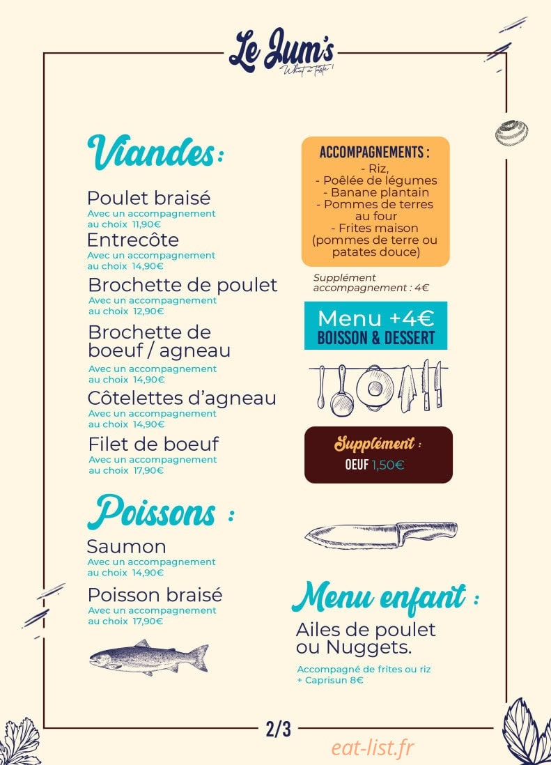 Le Jum's — carte page 2