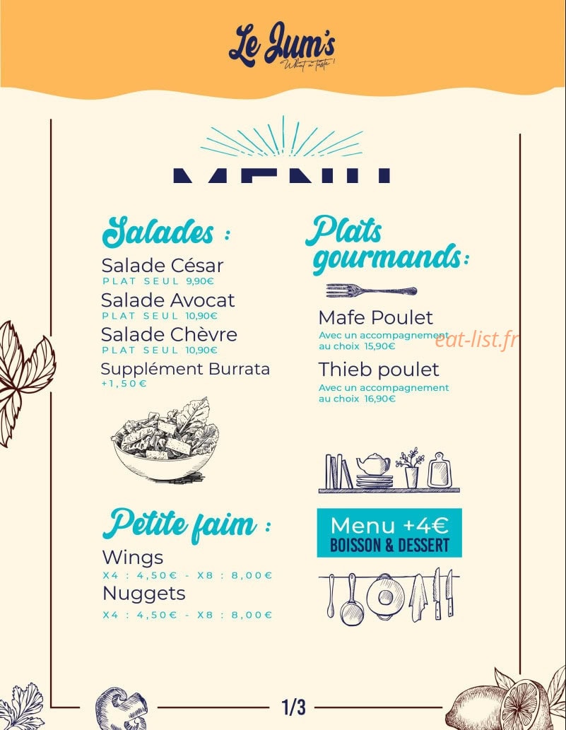 Le Jum's — carte page 1