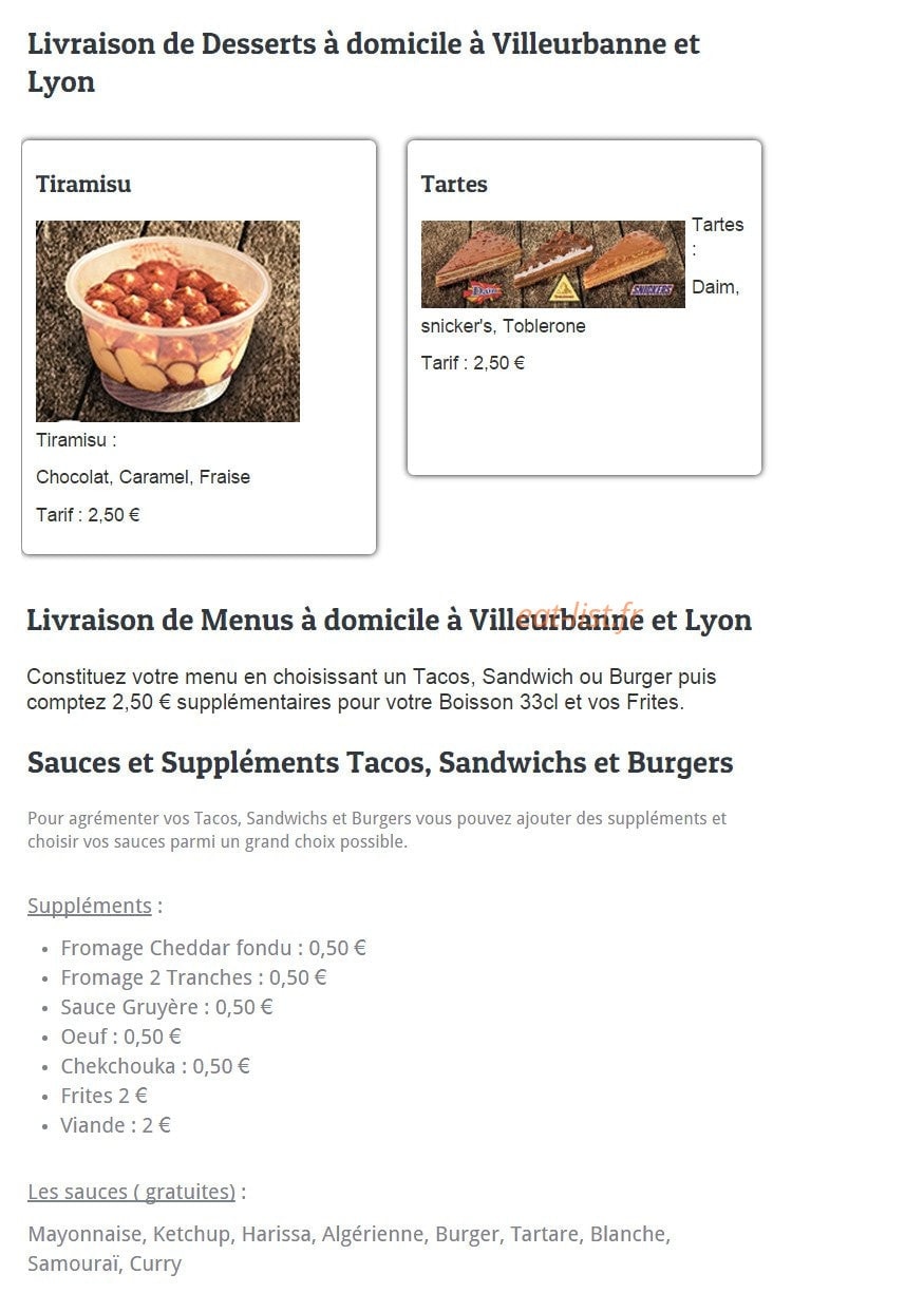 Le Maxi Tacos — carte page 11