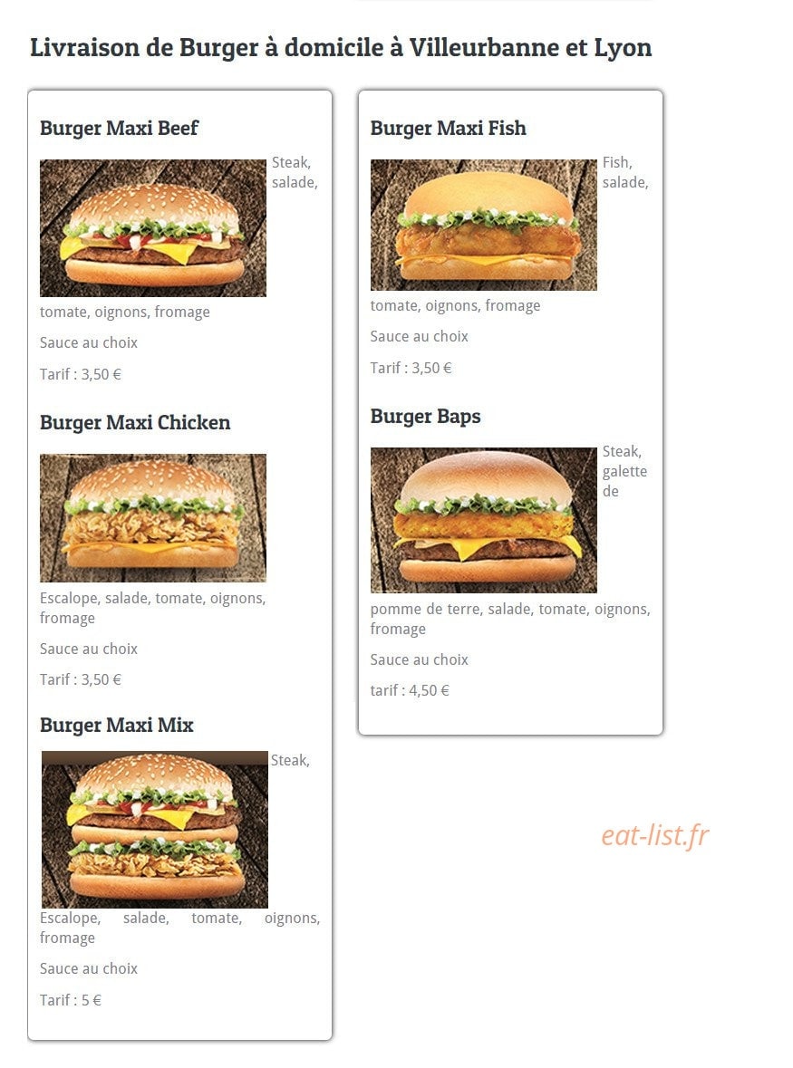 Le Maxi Tacos — carte page 9