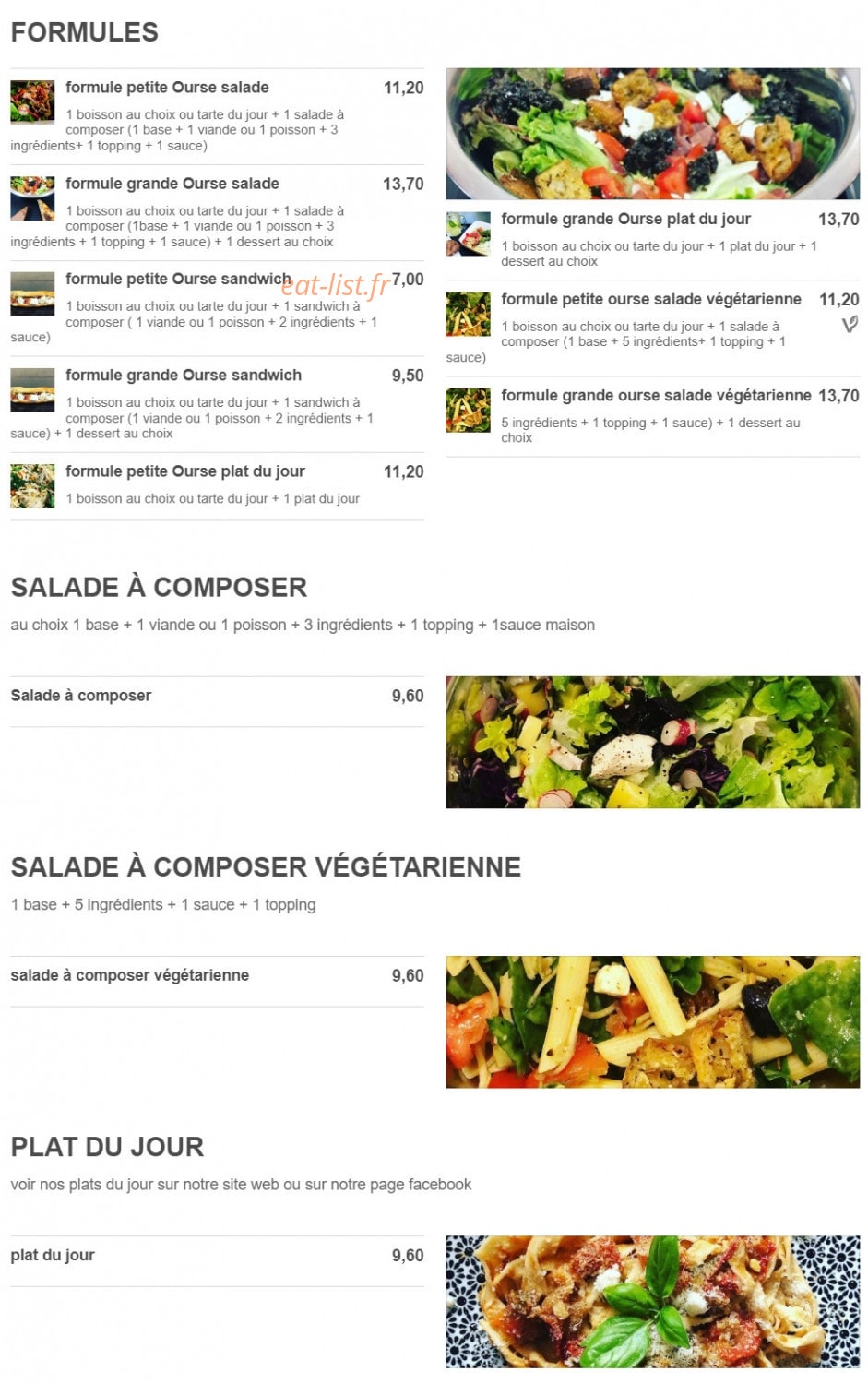 Le petit Ours Gourmand — carte page 1