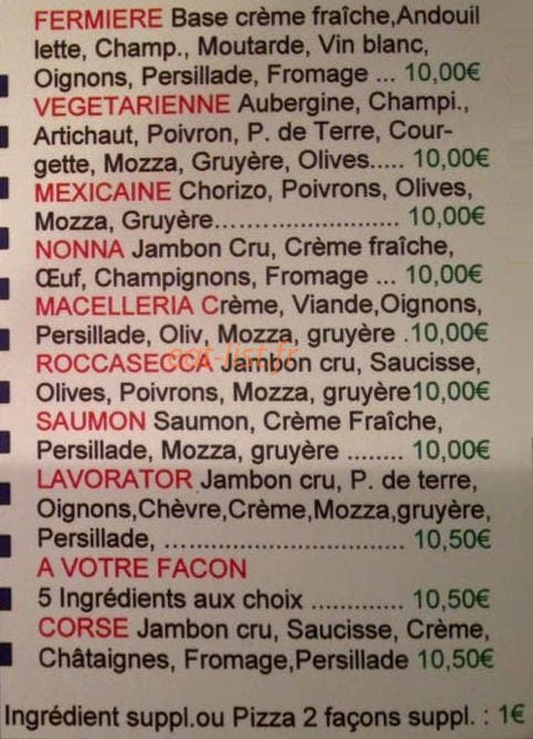 Le Roccasecca — carte page 2