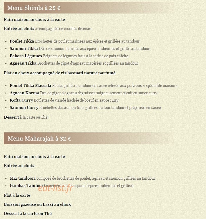 Le Shimla — carte page 3