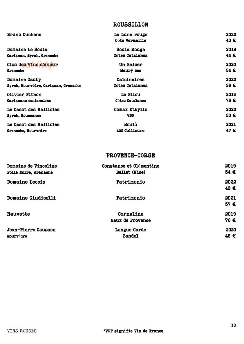 Le Tourbillon de la Vigne — carte page 16
