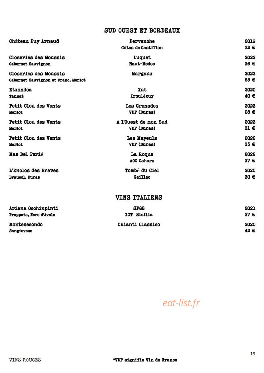 Le Tourbillon de la Vigne — carte page 17