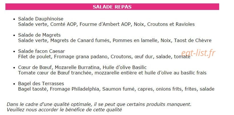 Les Terrasses d'Alex — carte page 4