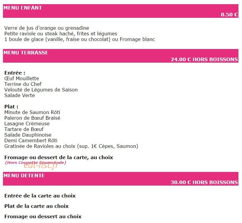 Les Terrasses d'Alex — carte page 1