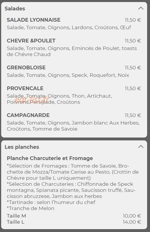 Loop's pub — carte page 3