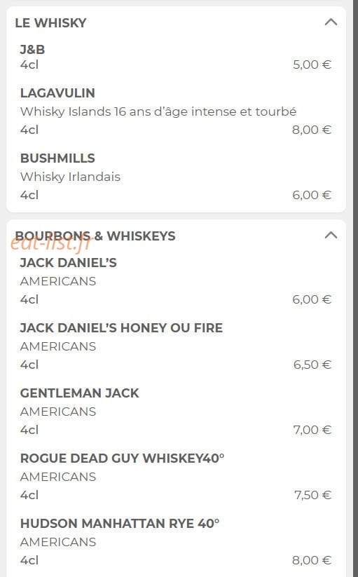Loop's pub — carte page 13