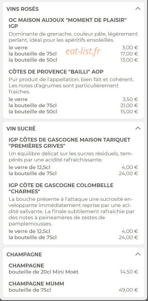 Loop's pub — carte page 22