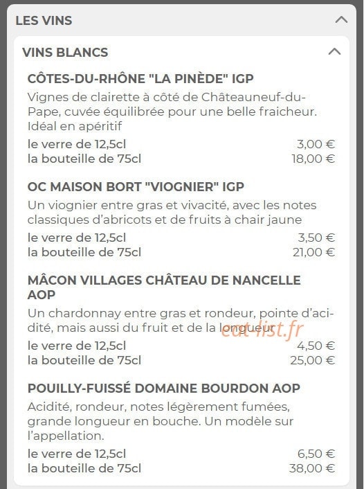 Loop's pub — carte page 20