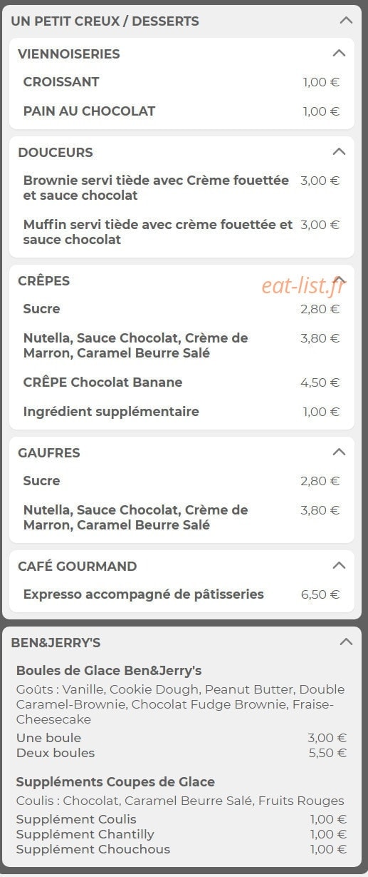 Loop's pub — carte page 4
