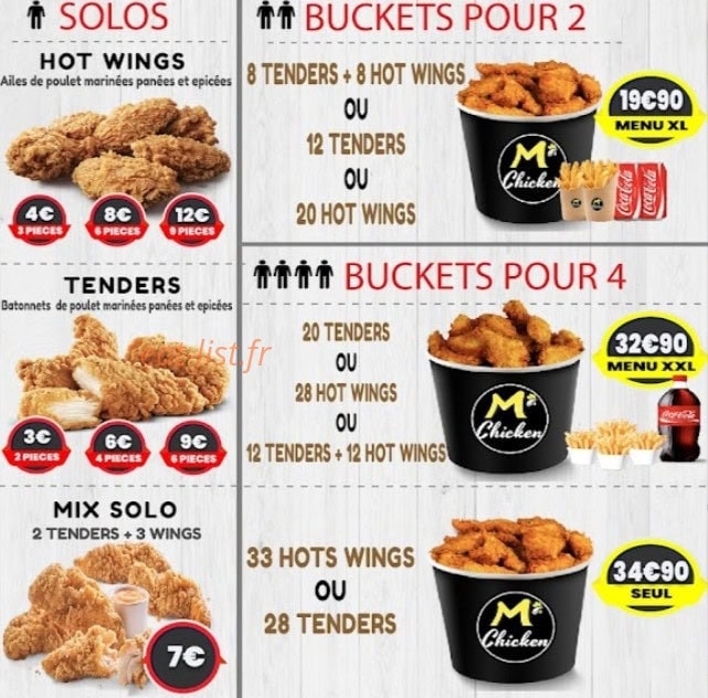 M Chicken — carte page 3