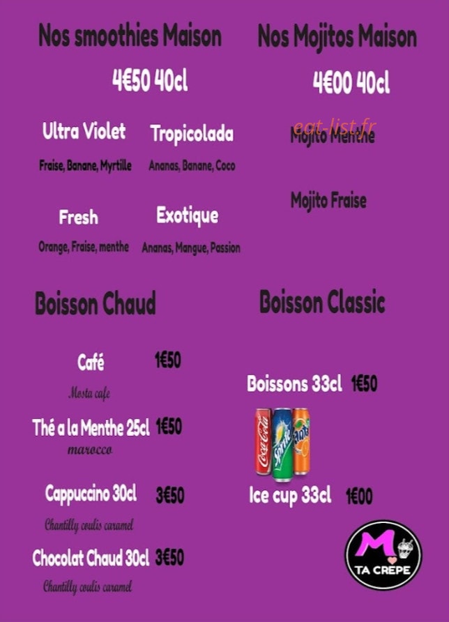 M’ Ta Crêpe — carte page 2