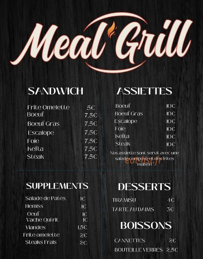 Meal Grill — carte page 2