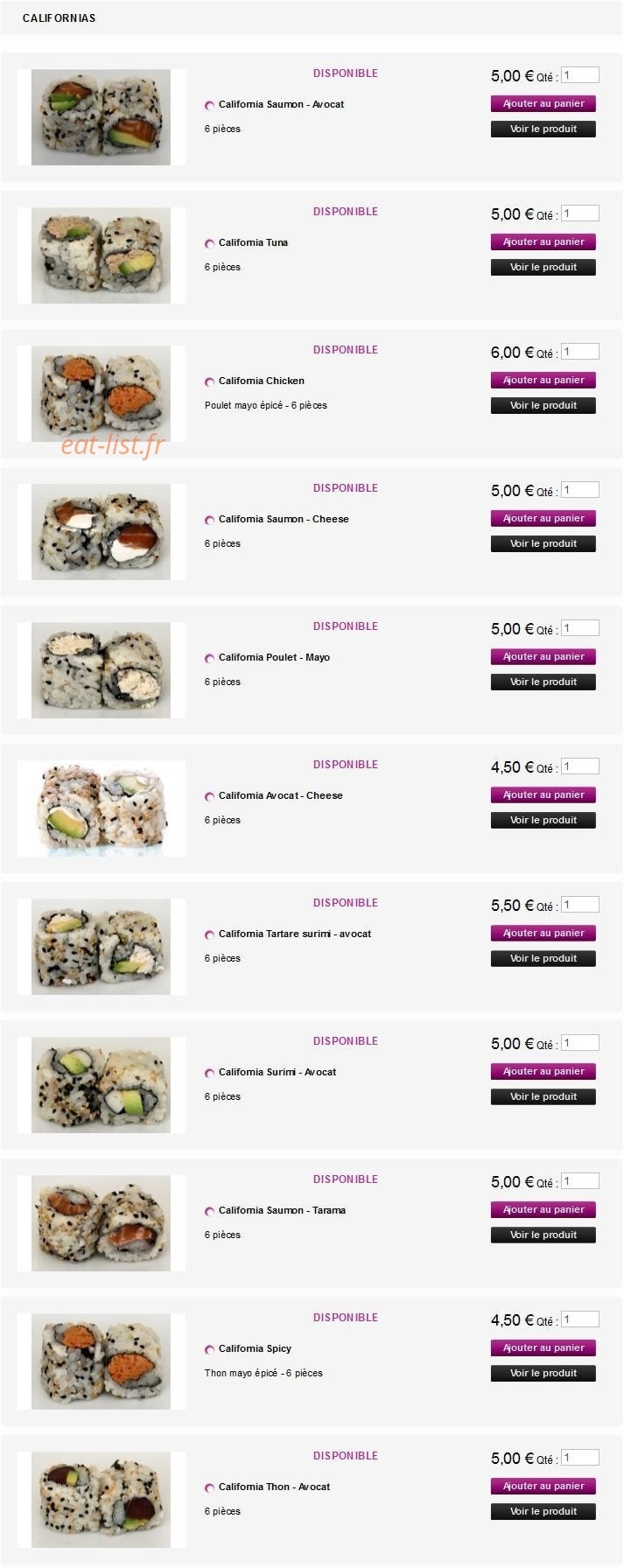 Mika Sushi — carte page 12