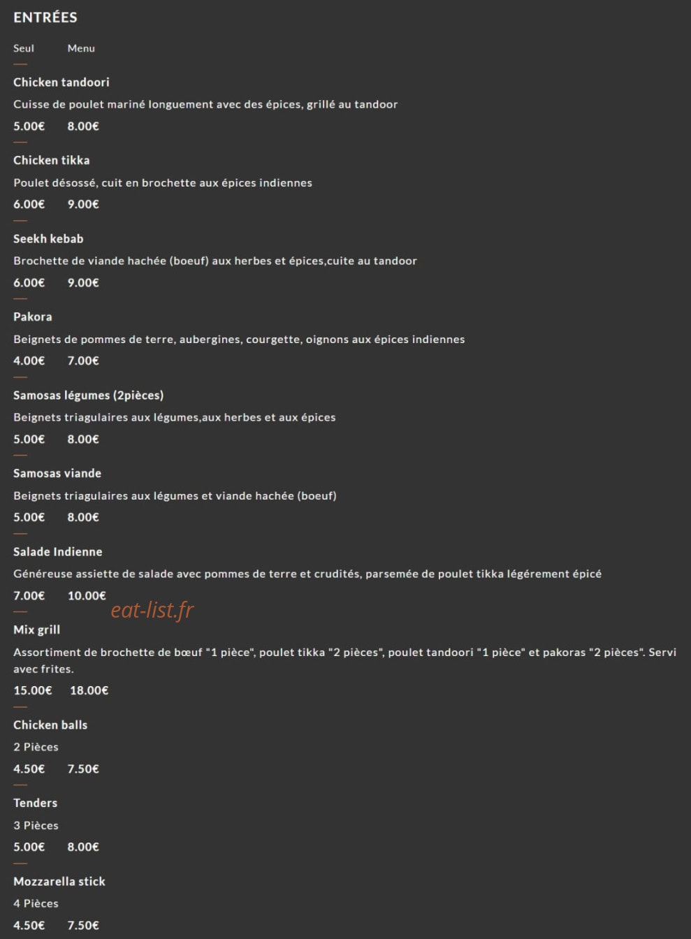 Naan Street — carte page 3
