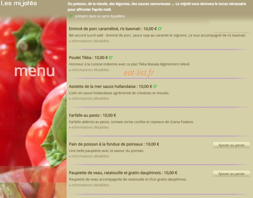 O'Comptoir — carte page 3