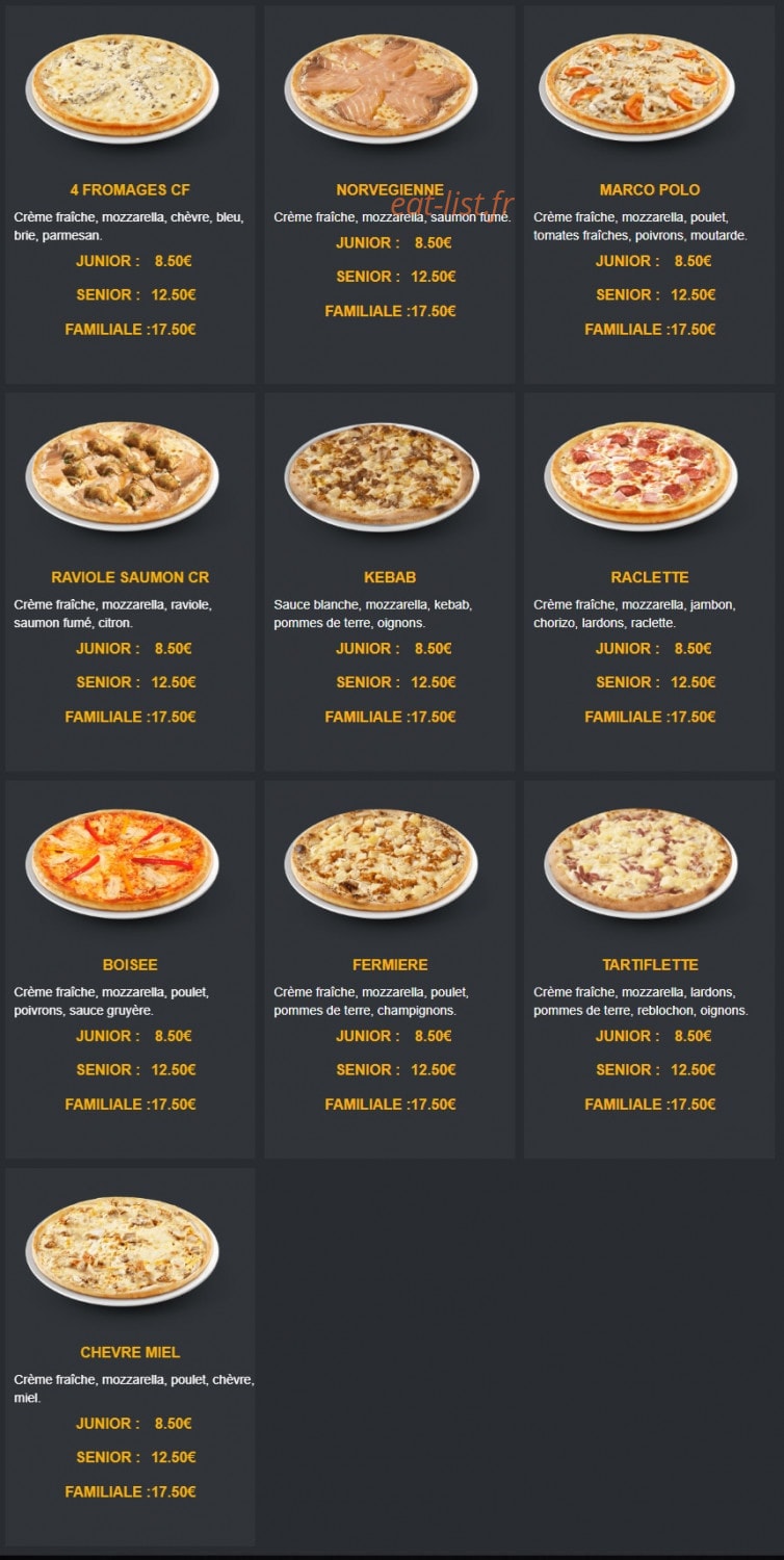 O'pizza — carte page 8