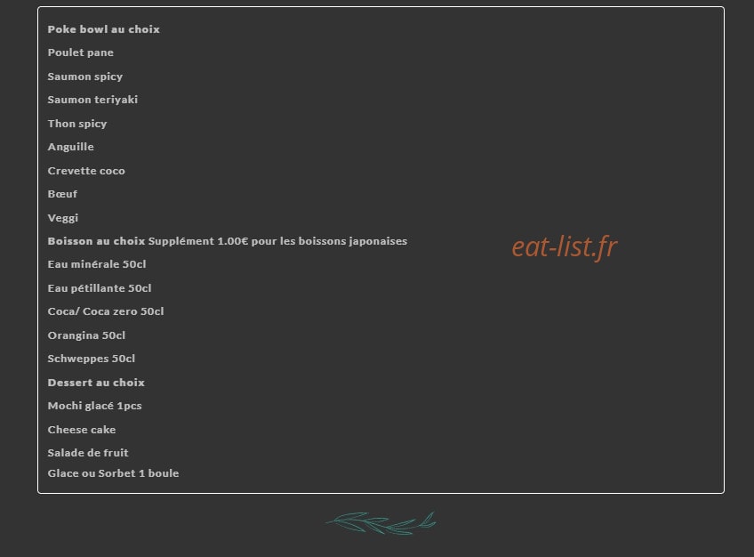 Carte et menu de Okto Sushi à Villeurbanne — Les formules midi suite